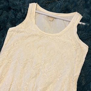Banana Republic Cream Lace Tank M